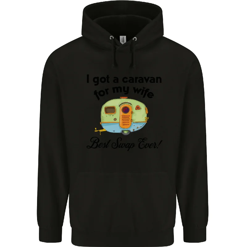 A Caravan for My Wife Caravanning Funny Mens 80% Cotton Hoodie