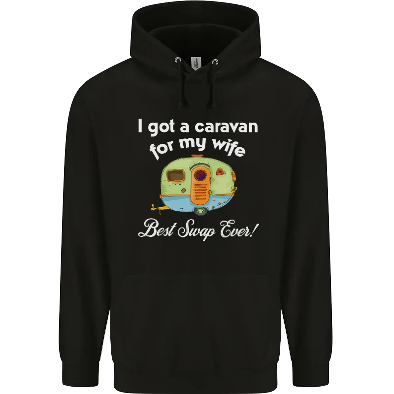 A Caravan for My Wife Caravanning Funny Mens 80% Cotton Hoodie