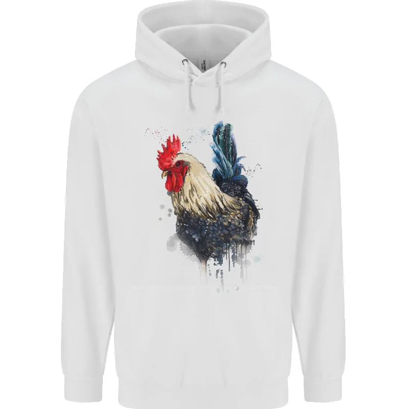 A Chicken Watercolour Mens 80% Cotton Hoodie