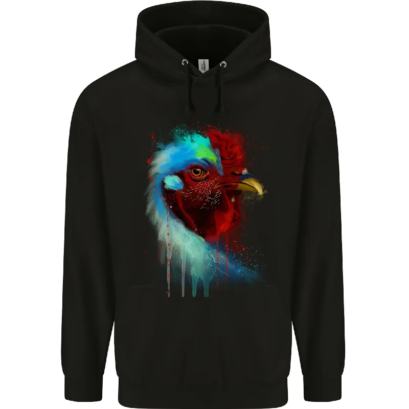 A Chicken Watercolour Mens 80% Cotton Hoodie