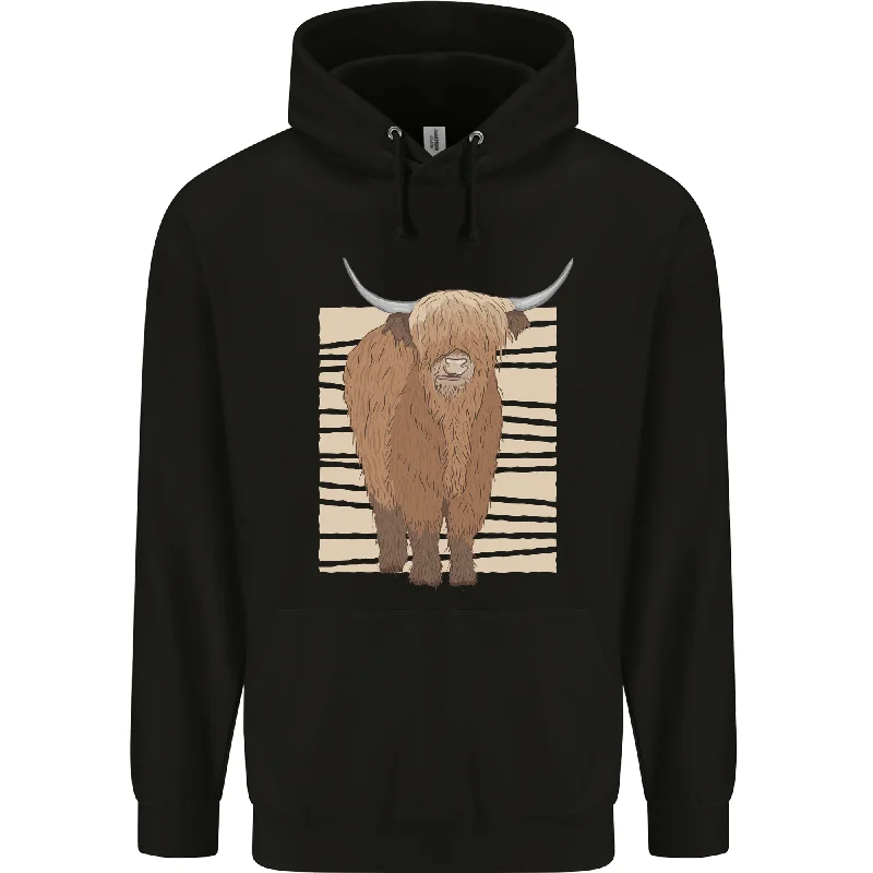 A Chilled Highland Cow Mens 80% Cotton Hoodie