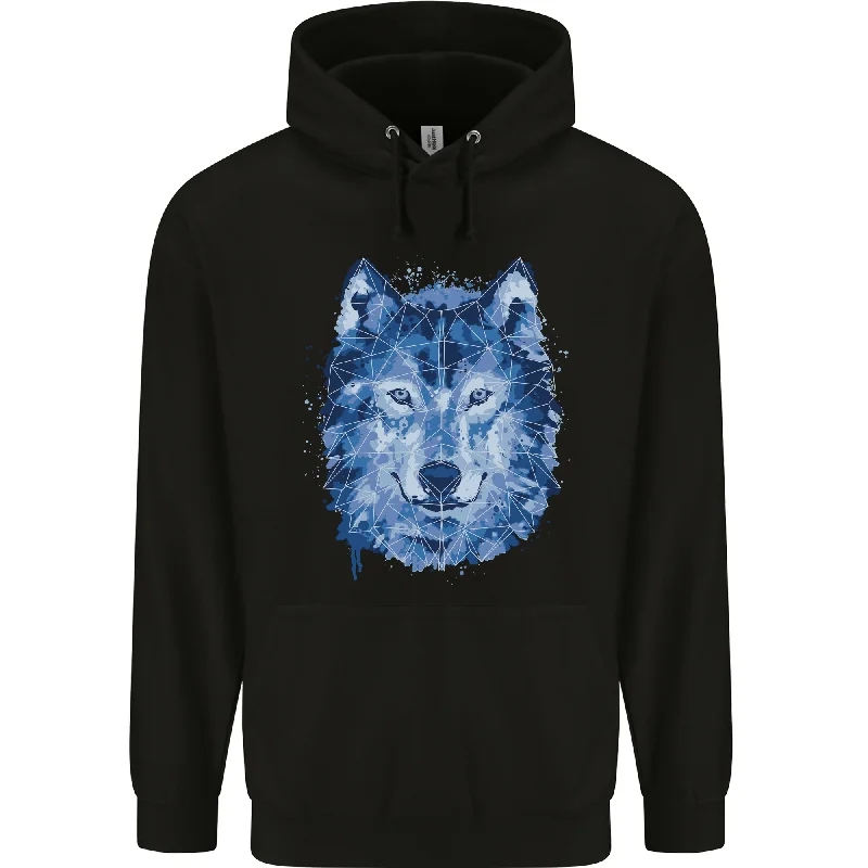 A Polygon Wolf Mens 80% Cotton Hoodie Hoodie with Print Artistic Unique