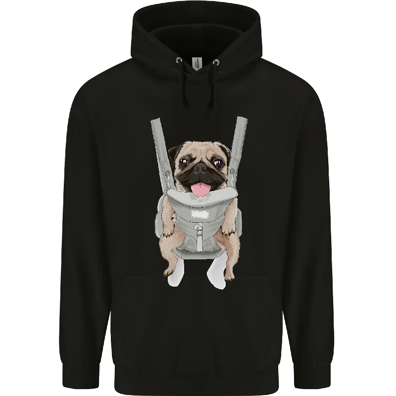 A Pug in a Baby Harness Funny Dog Mens 80% Cotton Hoodie Hoodie with Thumb Holes Functional Cozy A Pug in a Baby Harness Funny Dog Mens 80% Cotton Hoodie Hoodie with Thumb Holes Functional Cozy