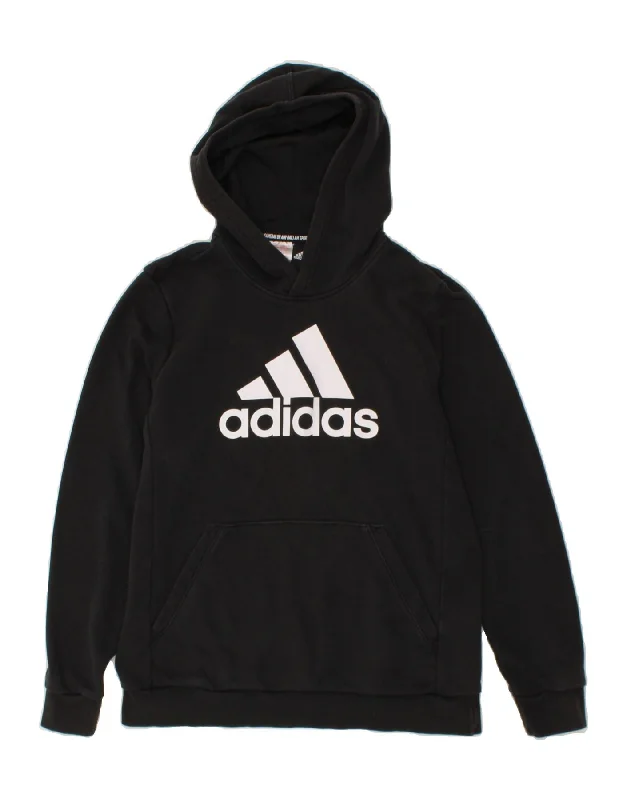 ADIDAS Boys Graphic Hoodie Jumper 13-14 Years Black Cotton Hoodie Sweatshirt Pullover ADIDAS Boys Graphic Hoodie Jumper 13-14 Years Black Cotton Hoodie Sweatshirt Pullover