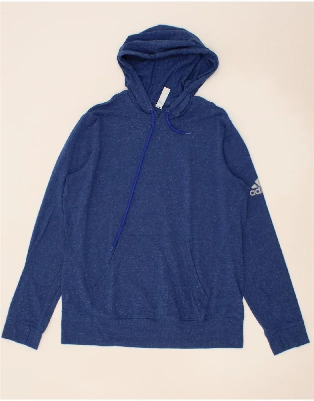 ADIDAS Boys Hoodie Jumper 15-16 Years Large Blue Flecked Cotton Hoodie with Ribbed Cuffs Snug Fit Comfort ADIDAS Boys Hoodie Jumper 15-16 Years Large Blue Flecked Cotton Hoodie with Ribbed Cuffs Snug Fit Comfort