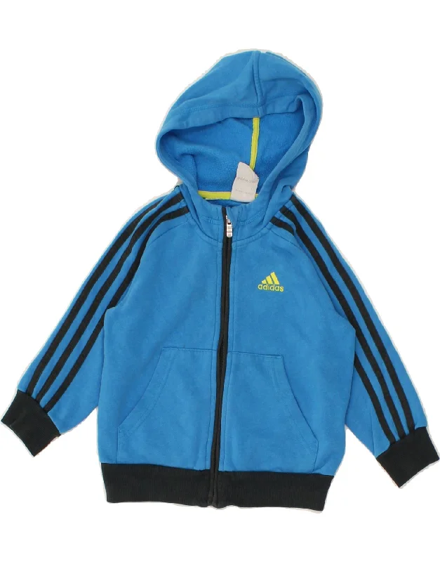 ADIDAS Boys Zip Hoodie Sweater 2-3 Years Blue Hoodie with Pattern Geometric Abstract ADIDAS Boys Zip Hoodie Sweater 2-3 Years Blue Hoodie with Pattern Geometric Abstract