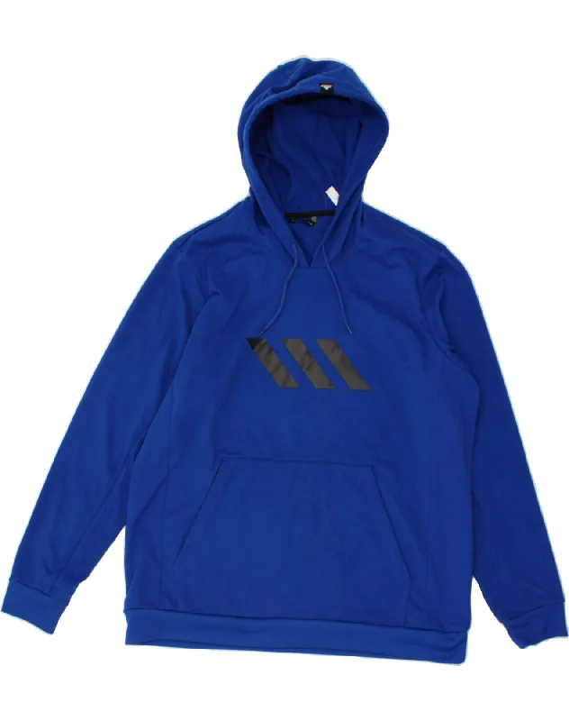 ADIDAS Mens Climawarm Hoodie Jumper 2XL Blue Polyester