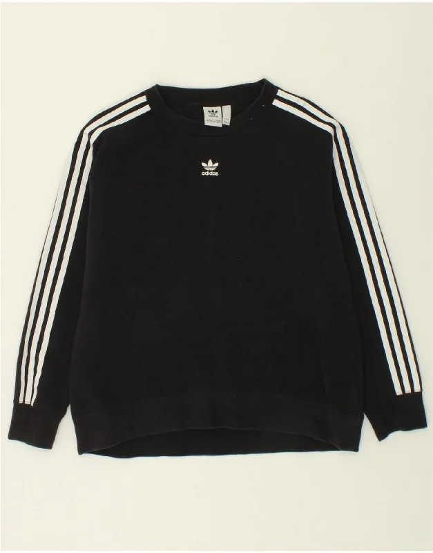 ADIDAS Womens Oversized Sweatshirt Jumper UK 8 Small Black Cotton