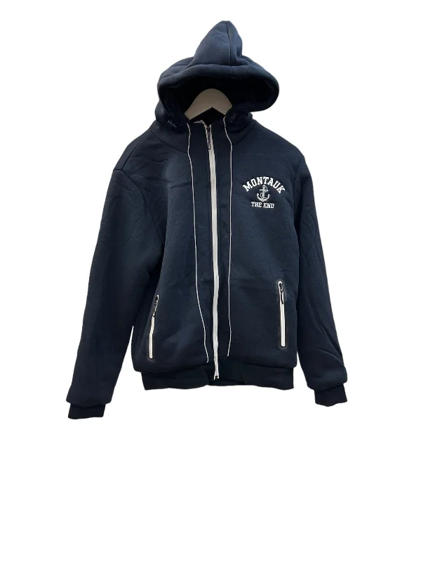 Adult Embroidered Montauk The End Fleece Full Zipper Sherpa-Lined Hoodie with Zipper Pockets Hoodie with Cuffed Sleeves Snug Secure Adult Embroidered Montauk The End Fleece Full Zipper Sherpa-Lined Hoodie with Zipper Pockets Hoodie with Cuffed Sleeves Snug Secure