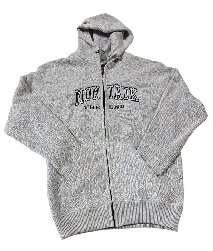 Adult Ragwear Montauk The End Embroidered Nantucket Zip-Up Hoodie in Salt 'n Pepper Hoodie with Full-Zip Functional Layering Adult Ragwear Montauk The End Embroidered Nantucket Zip-Up Hoodie in Salt 'n Pepper Hoodie with Full-Zip Functional Layering