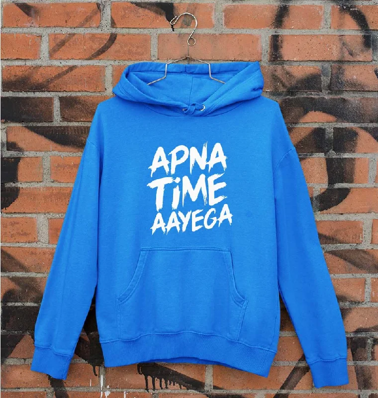 Apna Time Aayega Unisex Hoodie for Men/Women Hoodie with Crew Neck Simple Timeless