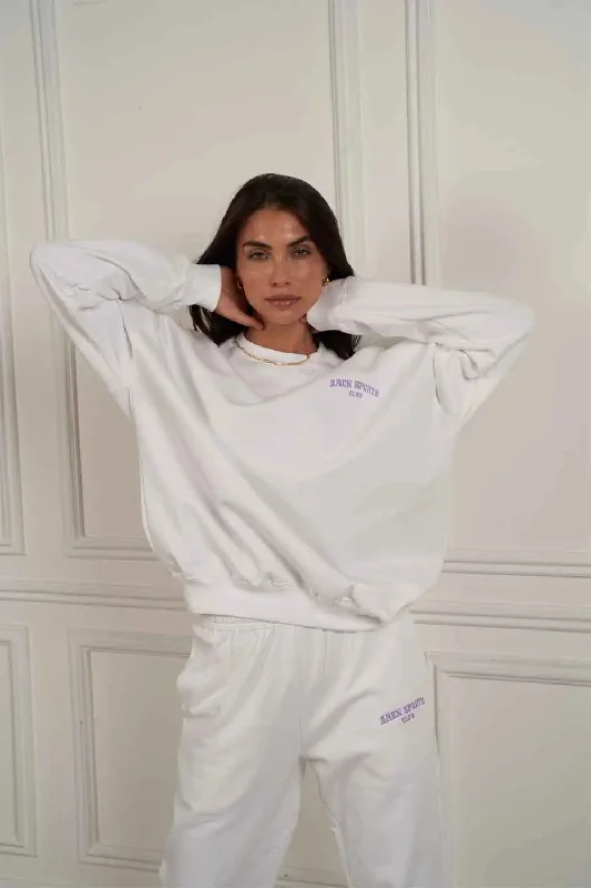 Sports Club Oversized Sweatshirt Hoodie with Hem Contrast Bold Stylish