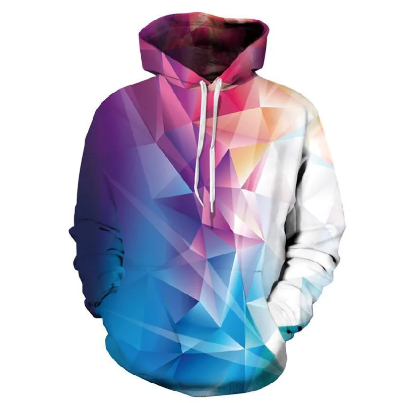 Blue Violet Geometric Art Hoodie