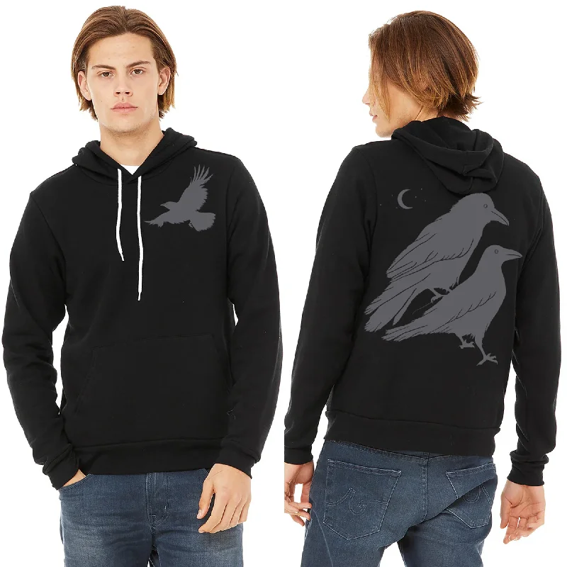 Celestial Raven Ultra Soft Pull Over Hoodie - Unisex Black Hoodie with Typography Text Message Celestial Raven Ultra Soft Pull Over Hoodie - Unisex Black Hoodie with Typography Text Message