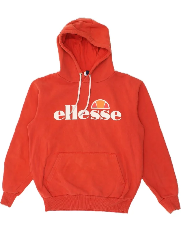 ELLESSE Womens Oversized Graphic Hoodie Jumper UK 10 Small Red