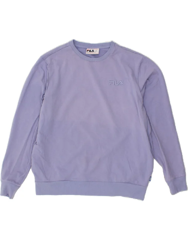 FILA Womens Sweatshirt Jumper UK 18 XL Purple Cotton Hoodie with Illustration Artistic Creative FILA Womens Sweatshirt Jumper UK 18 XL Purple Cotton Hoodie with Illustration Artistic Creative