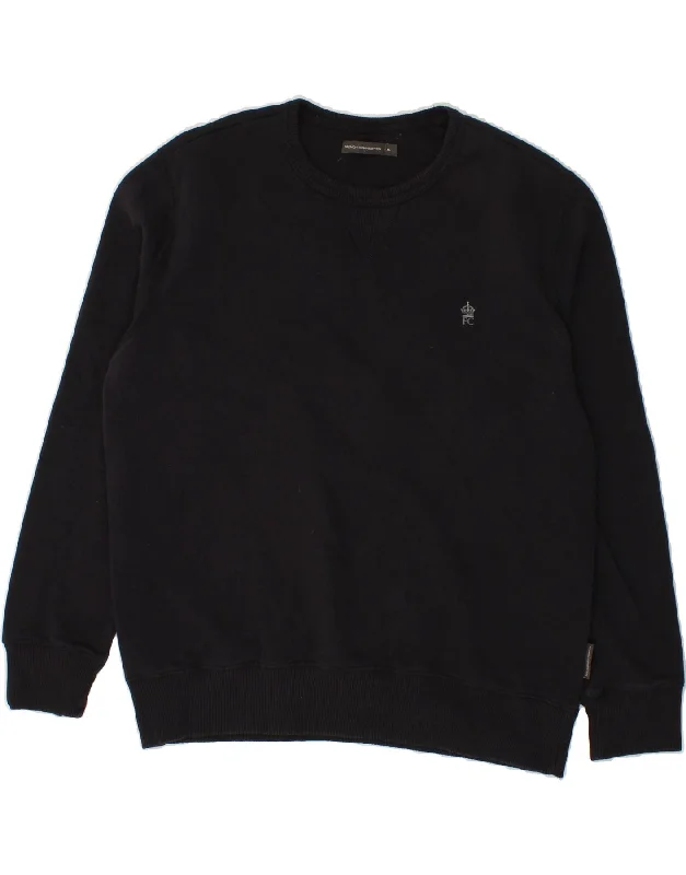 FRENCH CONNECTION Mens Sweatshirt Jumper XL Navy Blue Cotton Hoodie with Zipper Placket Modern Functional FRENCH CONNECTION Mens Sweatshirt Jumper XL Navy Blue Cotton Hoodie with Zipper Placket Modern Functional