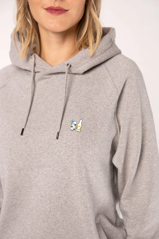Gin Tonic | Bestickter Bio-Baumwoll Frauen Hoodie Hoodie Crop Top Short Trendy