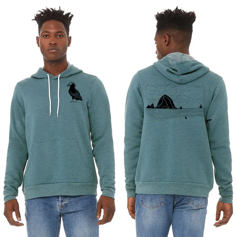 Haystack Humpback Ultra Soft Pull Over Hoodie - Unisex Heather Deep Teal Hoodie with Neon Bright Vibrant Haystack Humpback Ultra Soft Pull Over Hoodie - Unisex Heather Deep Teal Hoodie with Neon Bright Vibrant