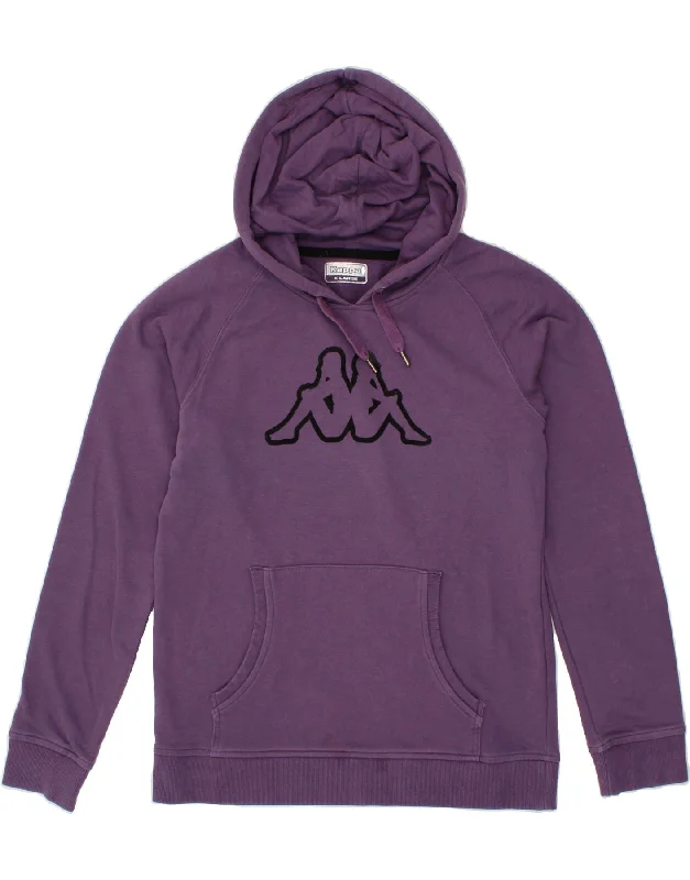 KAPPA Womens Graphic Hoodie Jumper UK 18 XL Purple Cotton Hoodie with Mesh Breathable Sporty KAPPA Womens Graphic Hoodie Jumper UK 18 XL Purple Cotton Hoodie with Mesh Breathable Sporty