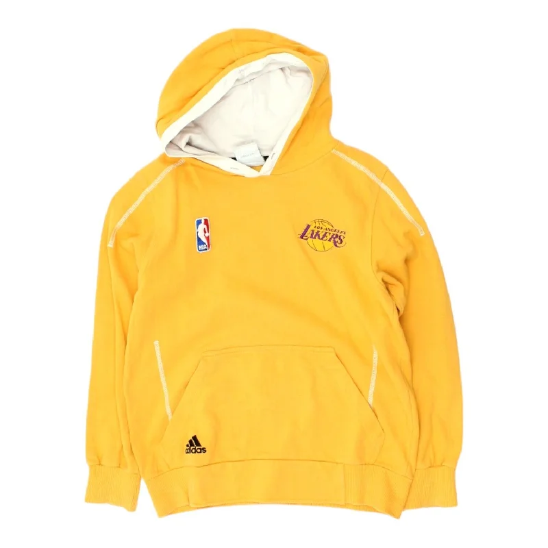 LA Lakers Adidas Boys Yellow Pullover Hoodie | NBA Kids Basketball Sports VTG