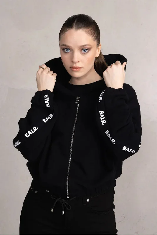Lindy Cropped Hoodie Hoodie with Hem Frayed Vintage Worn