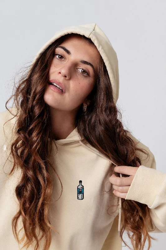 Luft |  Bestickter Bio Baumwoll Frauen Hoodie Hoodie with Applique Textured Unique