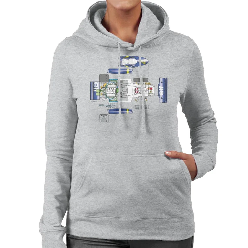 Motorsport Images Tyrrell P34 Exploded Diagram Women's Hooded Sweatshirt