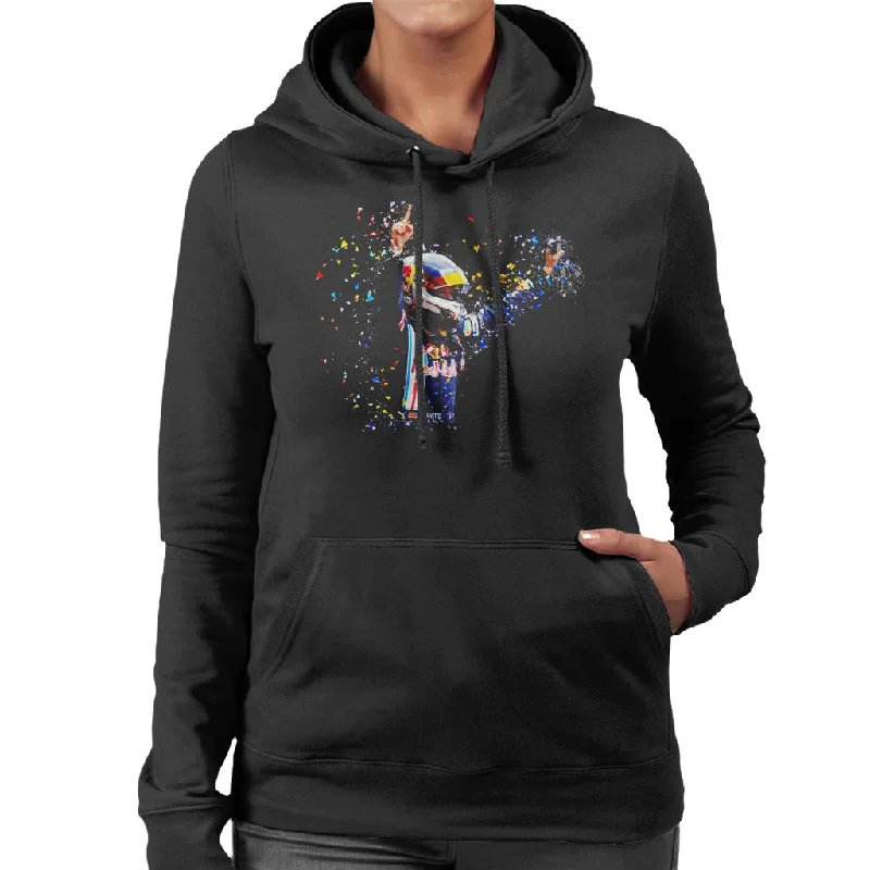 Motorsport Images Vettel Celebrates Victory Parc Ferme Women's Hooded Sweatshirt