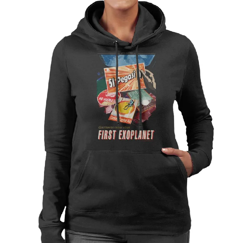 NASA 51 Pegasi b Exoplanet Interplanetary Travel Poster Women's Hooded Sweatshirt