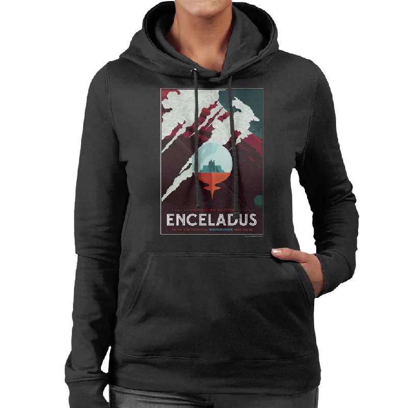 NASA Enceladus Interplanetary Travel Poster Women's Hooded Sweatshirt