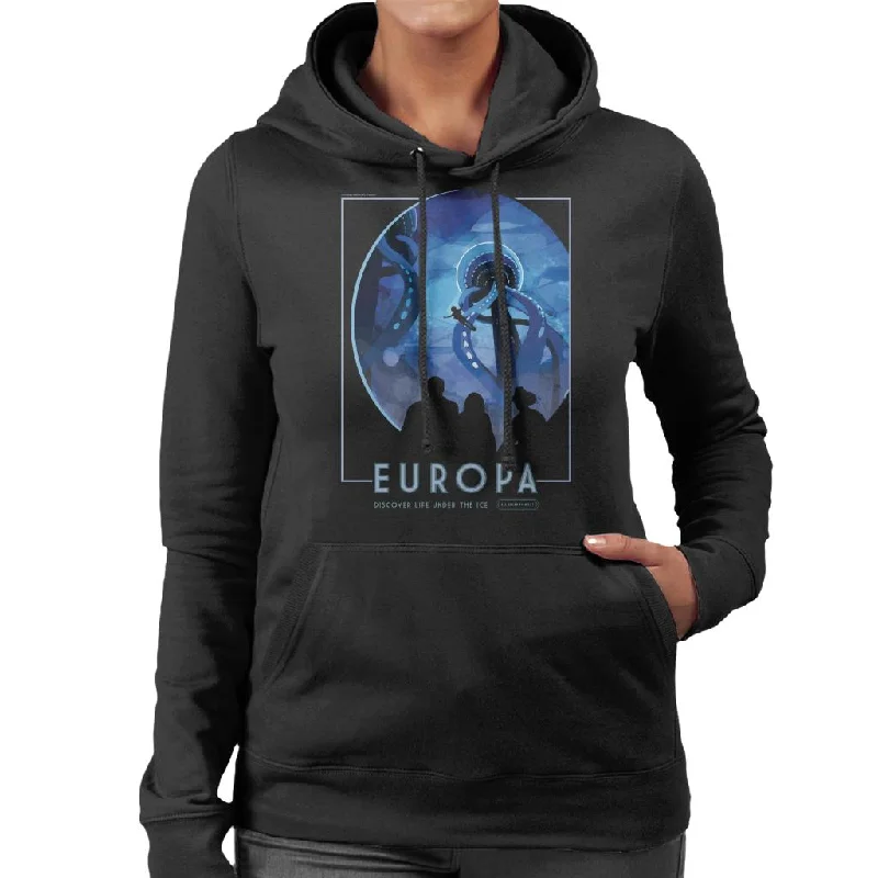 NASA Europa Interplanetary Travel Poster Women's Hooded Sweatshirt