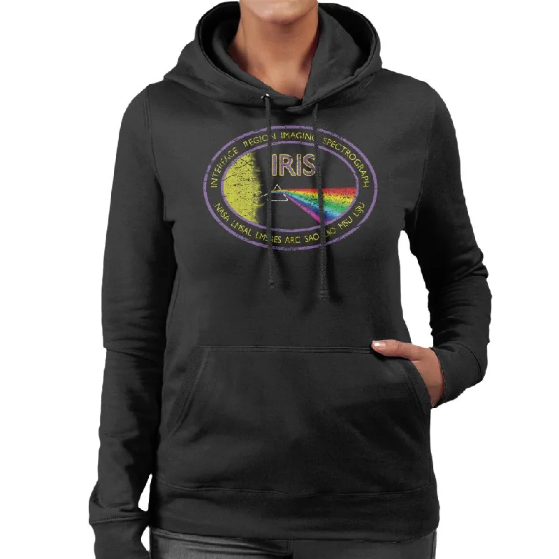 NASA IRIS Mission Logo Distressed Women's Hooded Sweatshirt