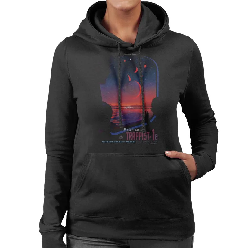 NASA Trappist 1e Interplanetary Travel Poster Women's Hooded Sweatshirt