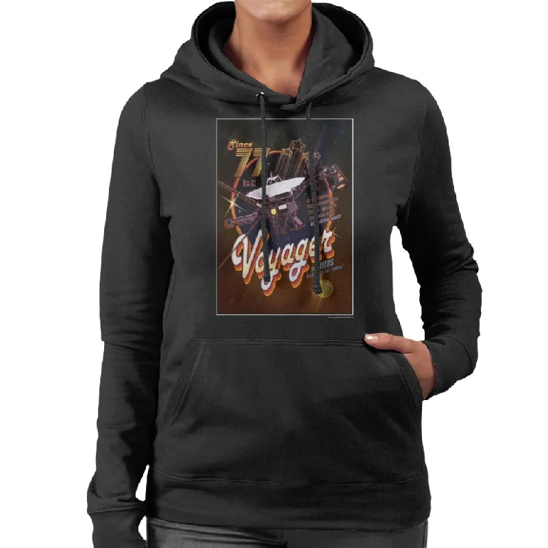 NASA Voyager Disco Interplanetary Travel Poster Women's Hooded Sweatshirt