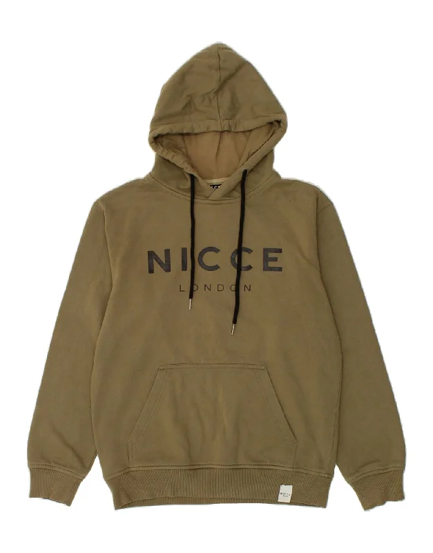 NICCE Mens Graphic Hoodie Jumper Medium Khaki Hoodie with Elastic Cuffs Stretchable Comfortable NICCE Mens Graphic Hoodie Jumper Medium Khaki Hoodie with Elastic Cuffs Stretchable Comfortable