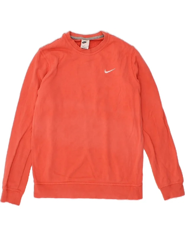 NIKE Mens Sweatshirt Jumper Medium Orange Cotton