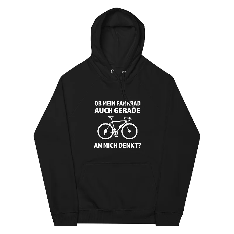 Ob mein Fahrrad gerade an mich denkt - Unisex Premium Organic Hoodie Hoodie with Hem Raw Edge Edgy Unfinished Ob mein Fahrrad gerade an mich denkt - Unisex Premium Organic Hoodie Hoodie with Hem Raw Edge Edgy Unfinished