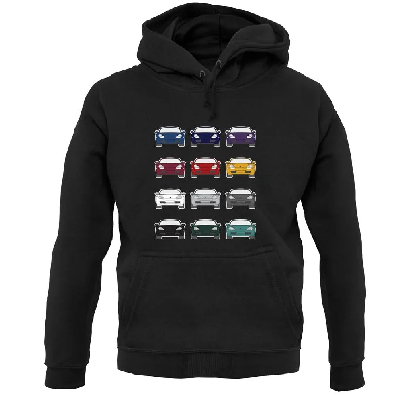 Box 986 T 12 Colour Grid Unisex Hoodie Hoodie with Slit Hem Functional Movement