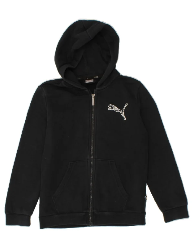 PUMA Boys Graphic Zip Hoodie Sweater 11-12 Years Black Cotton Hoodie with High-Low Hem Asymmetrical Trendy PUMA Boys Graphic Zip Hoodie Sweater 11-12 Years Black Cotton Hoodie with High-Low Hem Asymmetrical Trendy