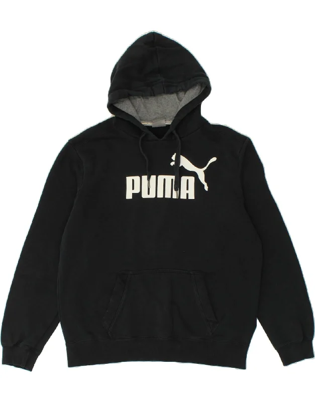 PUMA Mens Graphic Hoodie Jumper Large Black Hoodie with Batwing Sleeves Loose Dramatic PUMA Mens Graphic Hoodie Jumper Large Black Hoodie with Batwing Sleeves Loose Dramatic