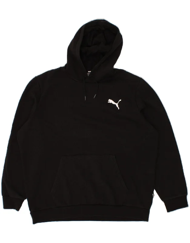 PUMA Mens Hoodie Jumper XL Black Cotton Hoodie with Velcro Closure Adjustable Secure