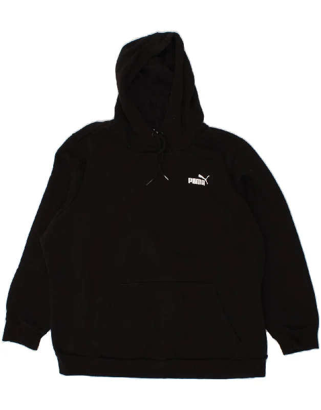 PUMA Womens Hoodie Jumper UK 20 2XL Black Cotton Oversized Hoodie Comfort Casual