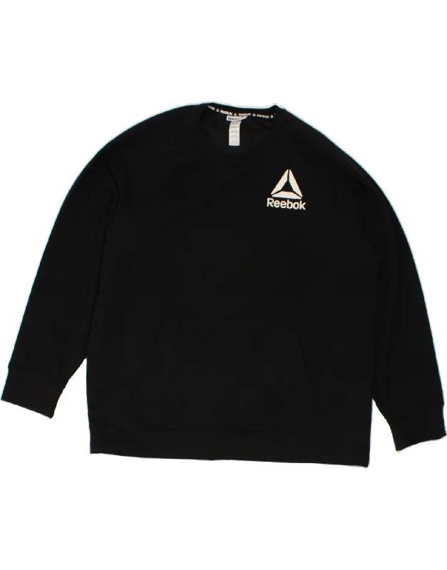 REEBOK Mens Sweatshirt Jumper 3XL Black Cotton