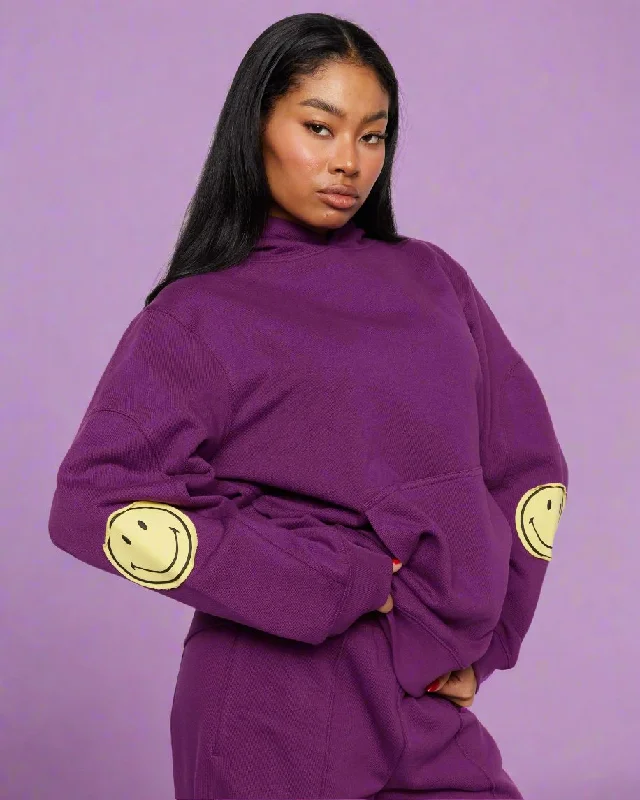 Samii Ryan Smiley® Purple Oversized Hoodie Hoodie with Relaxed Fit Easy Casual