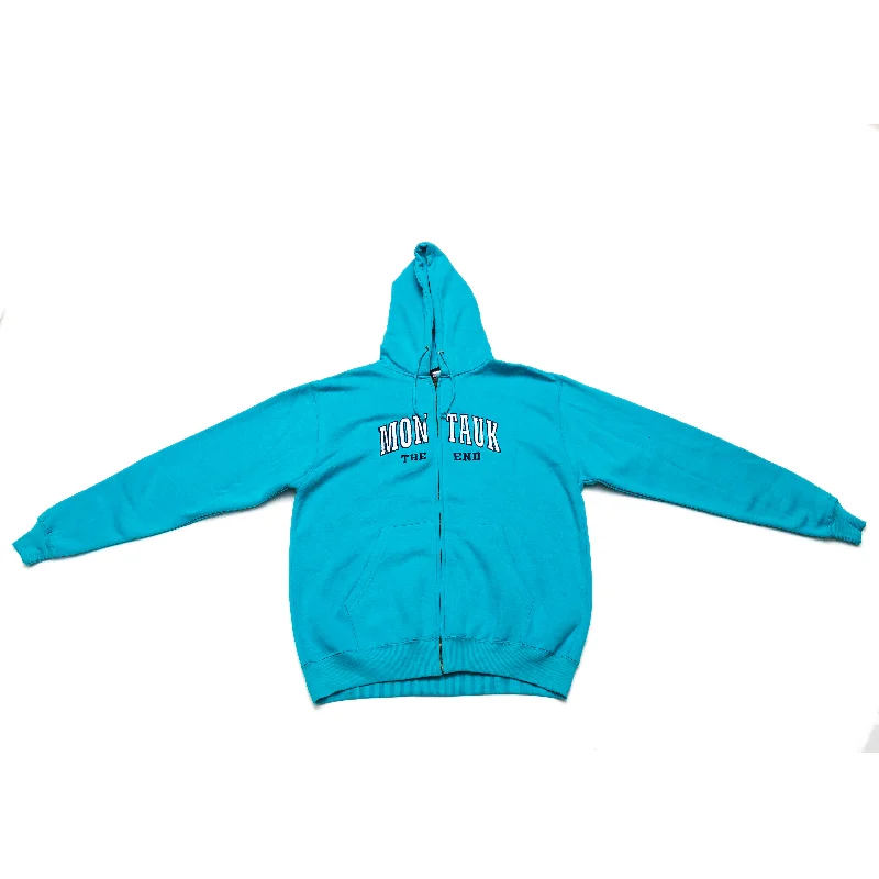 Adult Montauk The End Embroidered Traditional Zip-Up Hoodie Hoodie with Ribbed Neckline Snug Warm Adult Montauk The End Embroidered Traditional Zip-Up Hoodie Hoodie with Ribbed Neckline Snug Warm