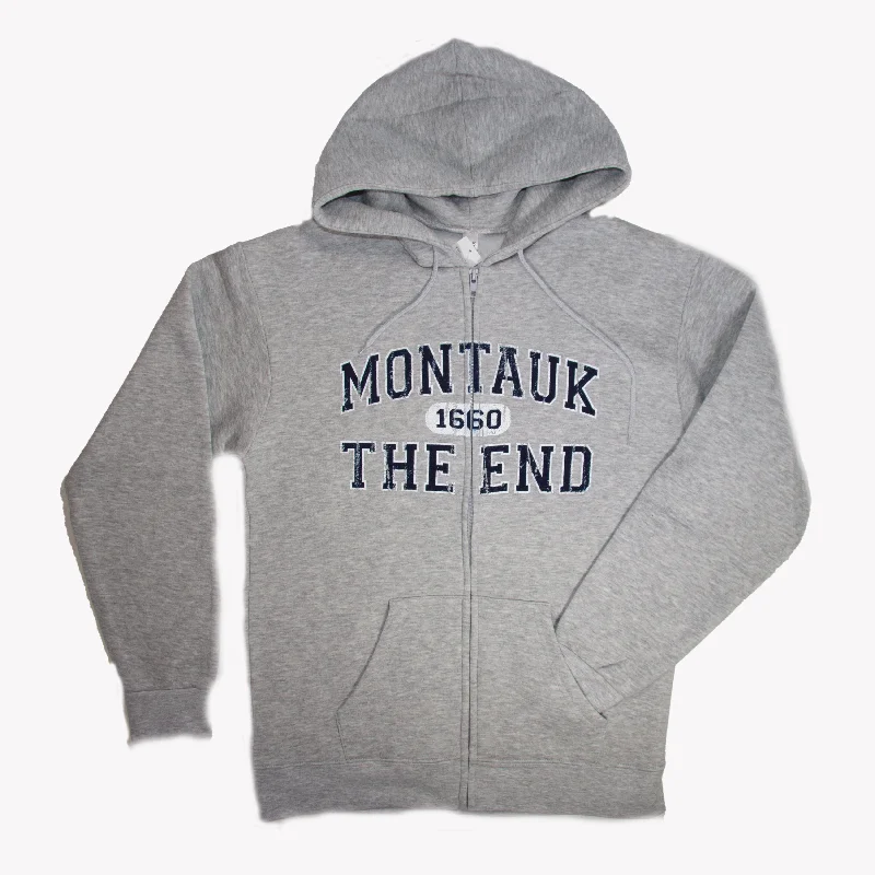 Adult Montauk The End 1660 Zip-Up Hoodie Hoodie with Half-Zip Sporty Casual