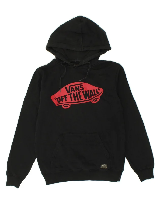 VANS Mens Graphic Hoodie Jumper XS Black Cotton