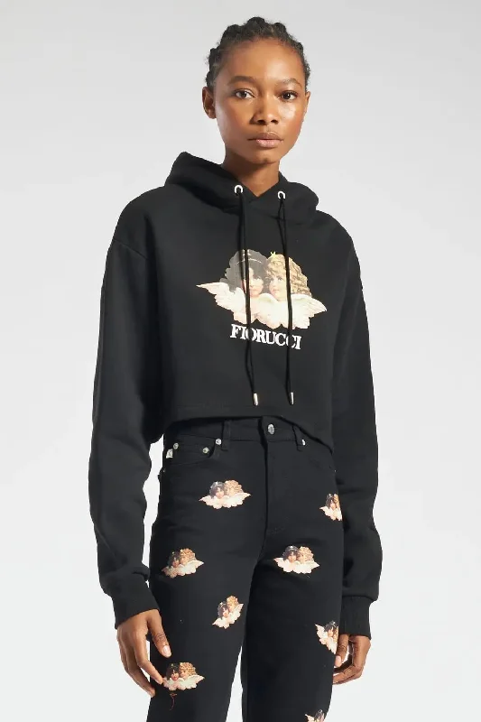 Vintage Angels Crop Hoodie Hoodie with Earth Tones Natural Calm