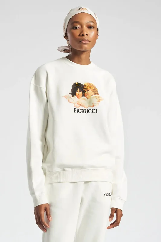 Vintage Angels Sweatshirt Hoodie with Set-In Sleeves Structured Classic